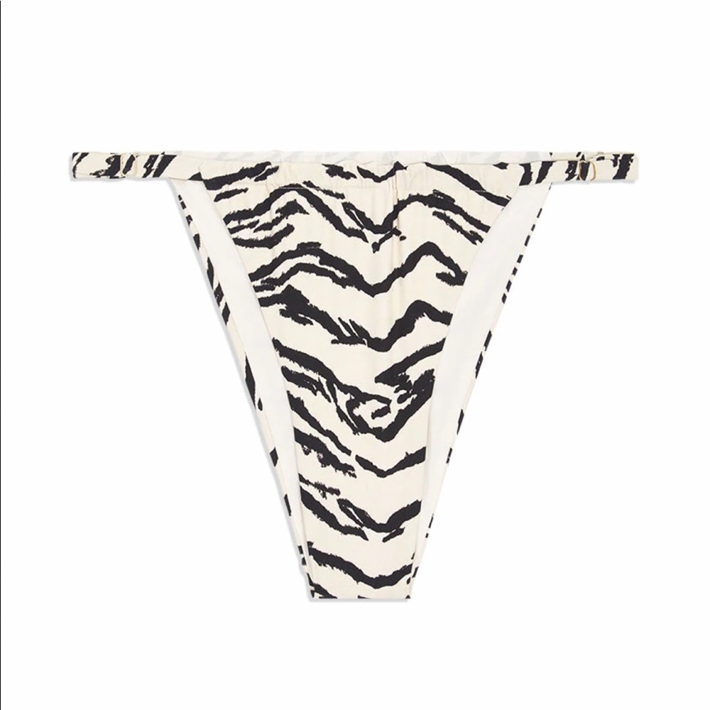 NWT WeWoreWhat Adjustable Ruched Tiger Bikini Bottom size Medium